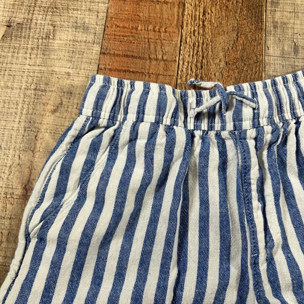 Old Navy Kids Girls Large 10 12 Striped Linen Wide Leg Pants Drawstring Flaw